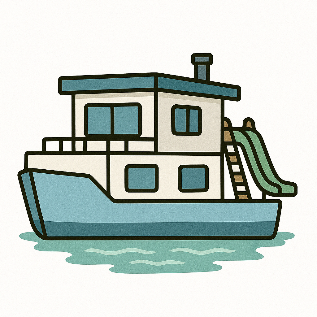 Sailboat and Houseboat